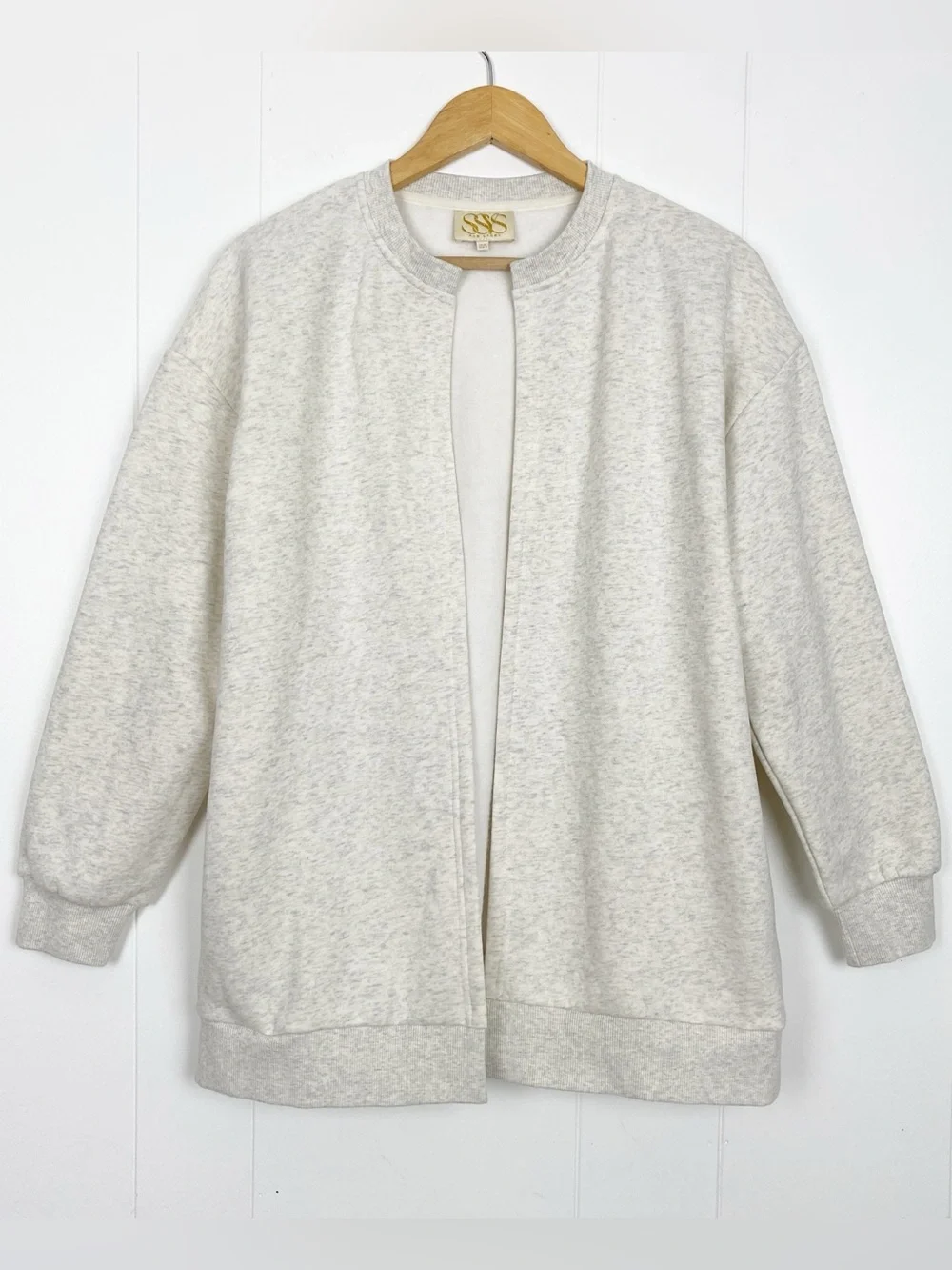 SSYS The Label Sweatshirt Cardigan Women's Size XS/Small Fleece Line Open Front